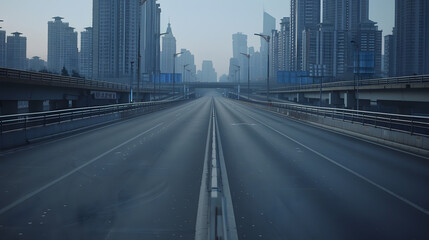 empty highway with cityscape of chongqingChina : Generative AI