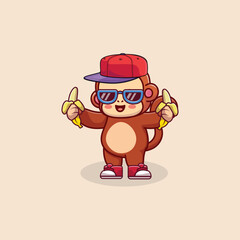 Monkey logo design, vector logo design, illustration 