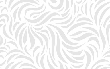 Abstract shape seamless pattern black and white gray curved line ornamental decorative vector texture wallpaper background for textile fabric paper print