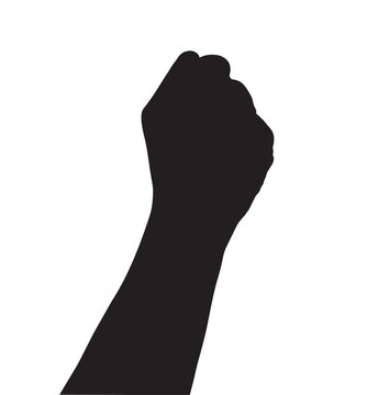Clenched fist of a dark skin hand  male