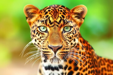 Fototapeta premium A close-up portrait of a leopard