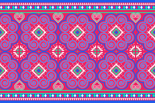 Ethnic pattern for decoration textiles Hmong style	