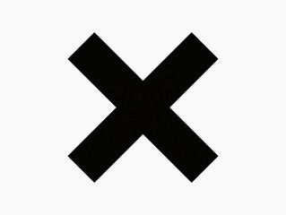 Obraz premium The white background in the image is a black cross with a large, thick black line indicating a prohibited sign.