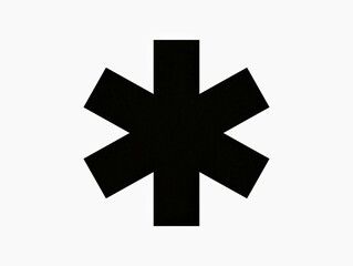 The white background in the image is a large black line asterisk Three black lines are placed on top of each other.