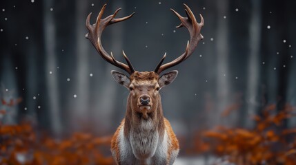 Noble deer male in the fall created by ai