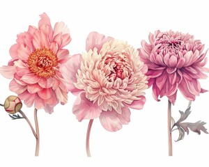 This vintage botanical illustration of pink peony flowers is an ideal wallpaper and can be a best seller due to its timeless appeal