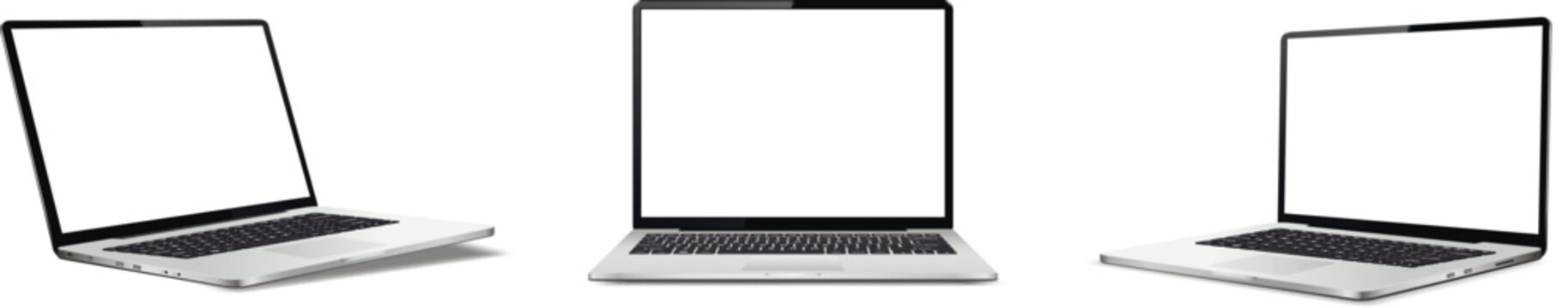 Modern laptop mockup, isolated on white background. Vector illustration
