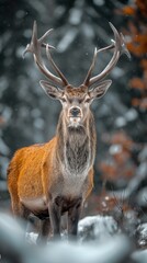 Noble deer male in the fall created by ai