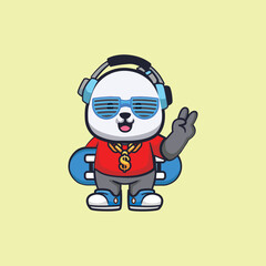 Obraz premium Panda logo design, vector logo design, illustration 