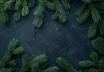 Pine branches artfully arranged on a dark, textured background creating a nature-inspired abstract wallpaper best seller