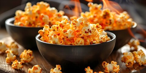 Popular party snack crispy paneer popcorn on wooden table. Concept Food Photography, Party Snack, Paneer Popcorn, Wooden Table, Popular Recipe