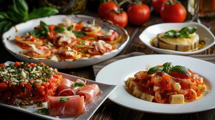 Italian Cuisine Assortment of Traditional Starters