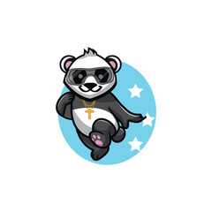 Panda logo design, vector logo design, illustration 