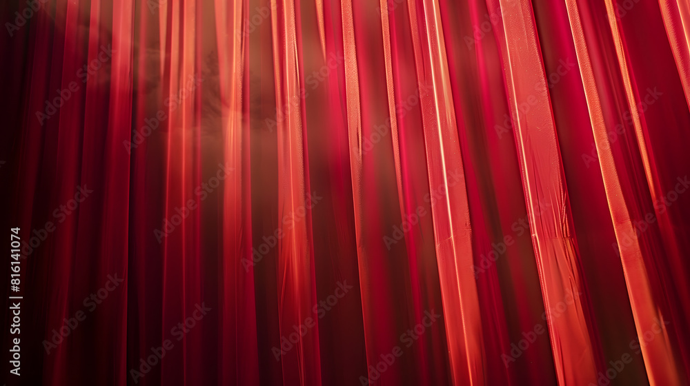 Poster red curtains on a small theater with a spotlight to the anticipation of the show : generative ai