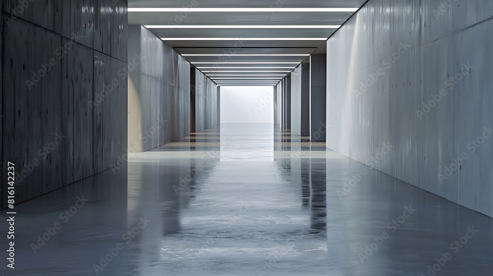 Poster empty floor and modern architectural passageway : generative ai