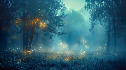 Obraz premium Autumn magical forest background