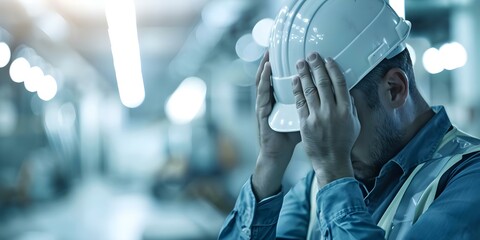 Managing Stress for Construction Engineers Impacted by Covid- on Projects and Business. Concept Mental Health Support, Remote Work Challenges, Project Impact, Business Continuity, Stress Management