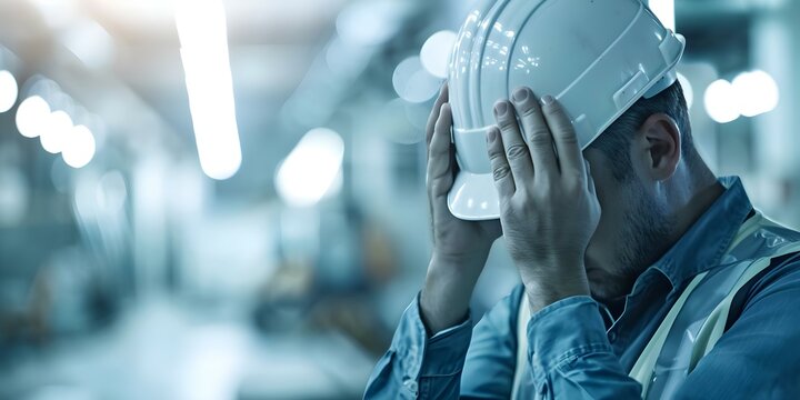 Managing Stress for Construction Engineers Impacted by Covid- on Projects and Business. Concept Mental Health Support, Remote Work Challenges, Project Impact, Business Continuity, Stress Management