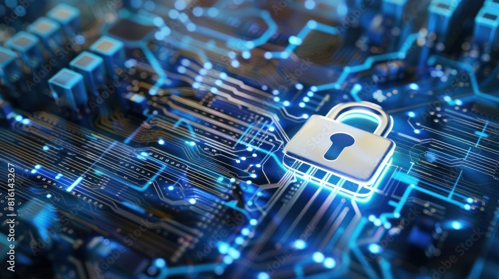 Aufkleber digital padlock icon of cyber security and data protection technology,.and business data privacy con
