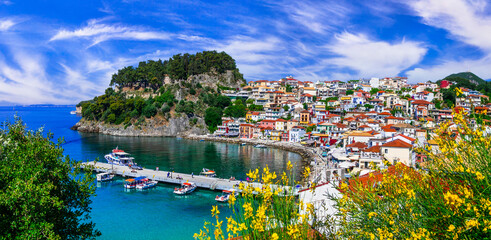 Beautiful colorful towns of Greece - Parga. Popular for summer vacations, Epirus. Greek holidays