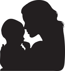 mom and baby silhouette