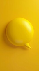 Yellow speech bubble on solid background