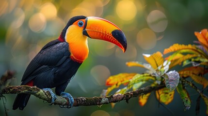 Obraz premium Colorful Toco Toucan tropical bird in Pantanal.