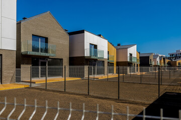 Naklejka premium Stylish New Residence in the heart of a Scandinavian neighborhood