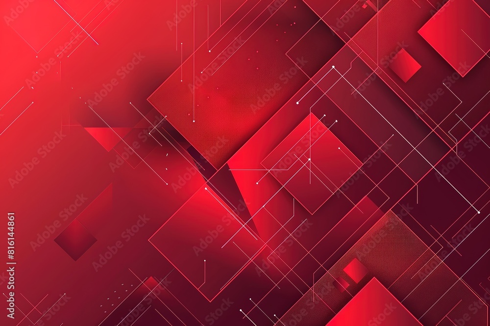 Aufkleber red abstract background with geometric shapes and gradients