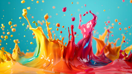 Beautiful splash of different colors. Abstract color splash