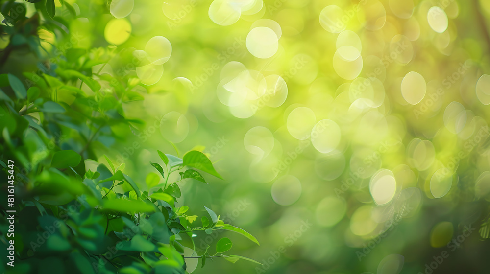 Poster background green blur beautiful is the bokeh effect nature color look attractive : generative ai