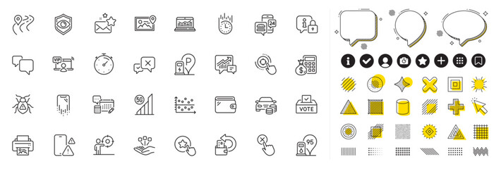 Set of Business target, Timer and 5g wifi line icons for web app. Design elements, Social media icons. Eye detect, Cash back, Consolidation icons. Vector