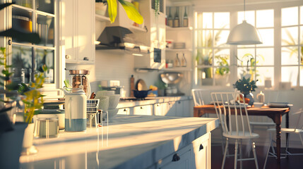 Interior of a beautiful kitchen of an elite house : Generative AI