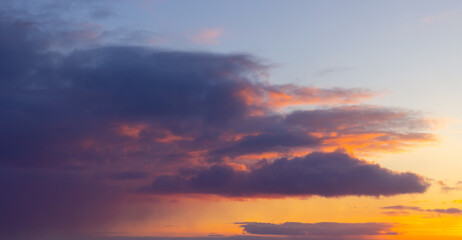 Colorful cloudy sky on a sunset, background photo