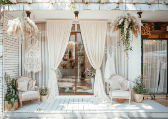 Fototapeta premium Local clothing store exterior. Rustic charm
