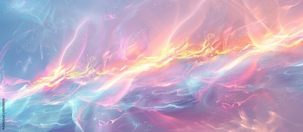 Poster Abstract background with colorful waves and glowing light effects.