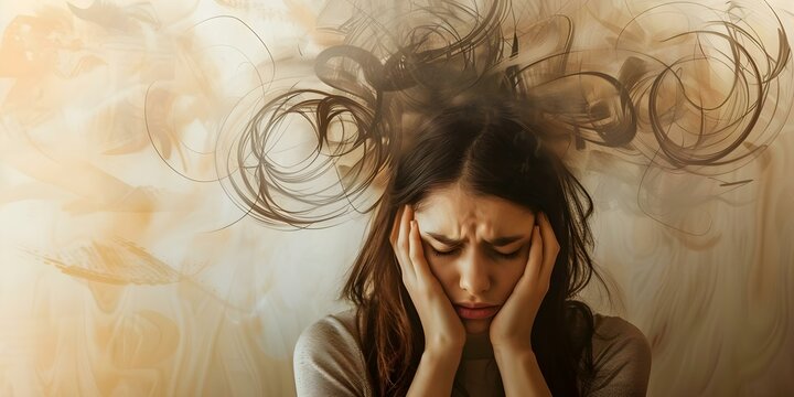 Woman struggling with work stress and burnout from information overload in tech. Concept Work Stress, Burnout, Information Overload, Tech Industry Challenges, Coping Strategies