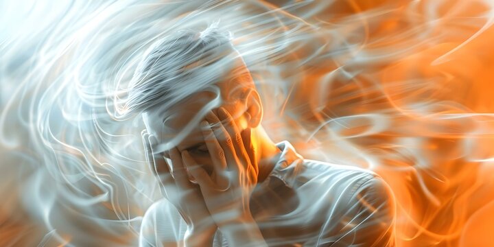 Experiencing anxiety panic attacks feeling overwhelmed stress and worry. Concept Anxiety Management, Panic Attack Relief, Stress Reduction, Overcoming Overwhelm, Coping with Worry