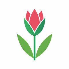 A-minimalist tulip flower vector illustration
