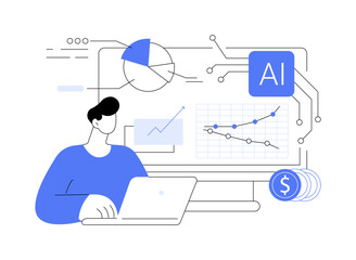 Real-Time Sales Insights with AI abstract concept vector illustration.