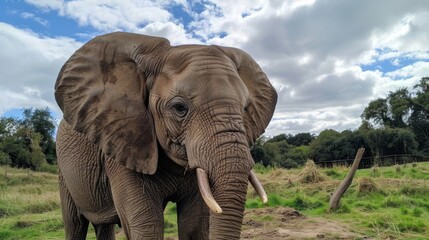 Close-up of an elephant's textured skin and wise eyes, a testament to its longevity in nature