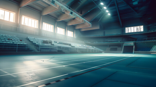 Empty sports stadium during the virus pandemic : Generative AI - Powered by Adobe