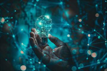 A person is holding a light bulb in their hand