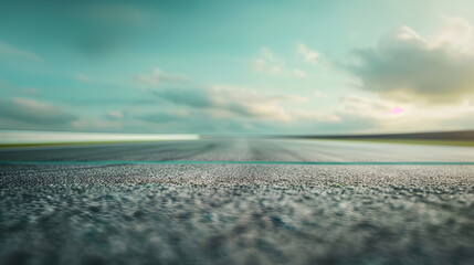 Asphalt race track road and sky cloudsRoad ground background : Generative AI