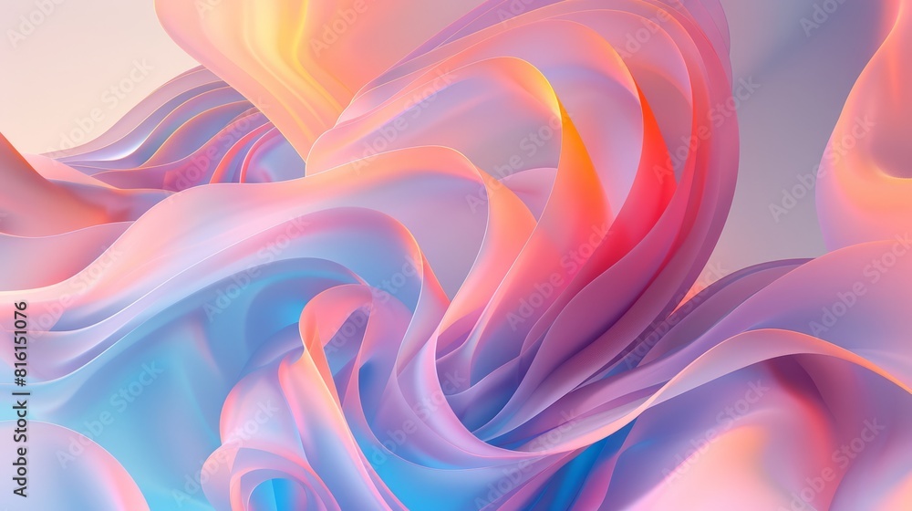 Poster abstract background with smooth shapes hyper realistic
