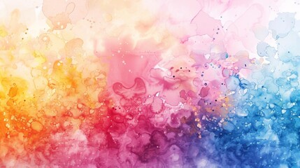 Colorful Watercolor Background With Splashes of Water