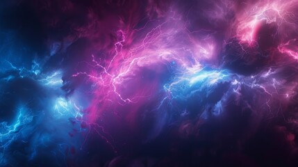 Abstract electric lightning in vivid blue and pink hues, symbolizing conflict and confrontation. Versus screen in gaming... hyper realistic 