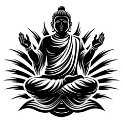 design-a-dynamic-silhouette-of-a-buddha-statue-in