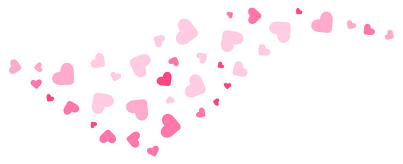 Pink heart particle simple decoration. Vector illustration.	
