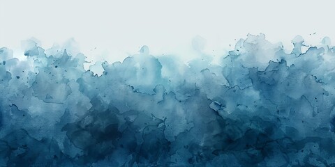 A soothing and abstract blue watercolor splash background demonstrating fluidity and artistic expression